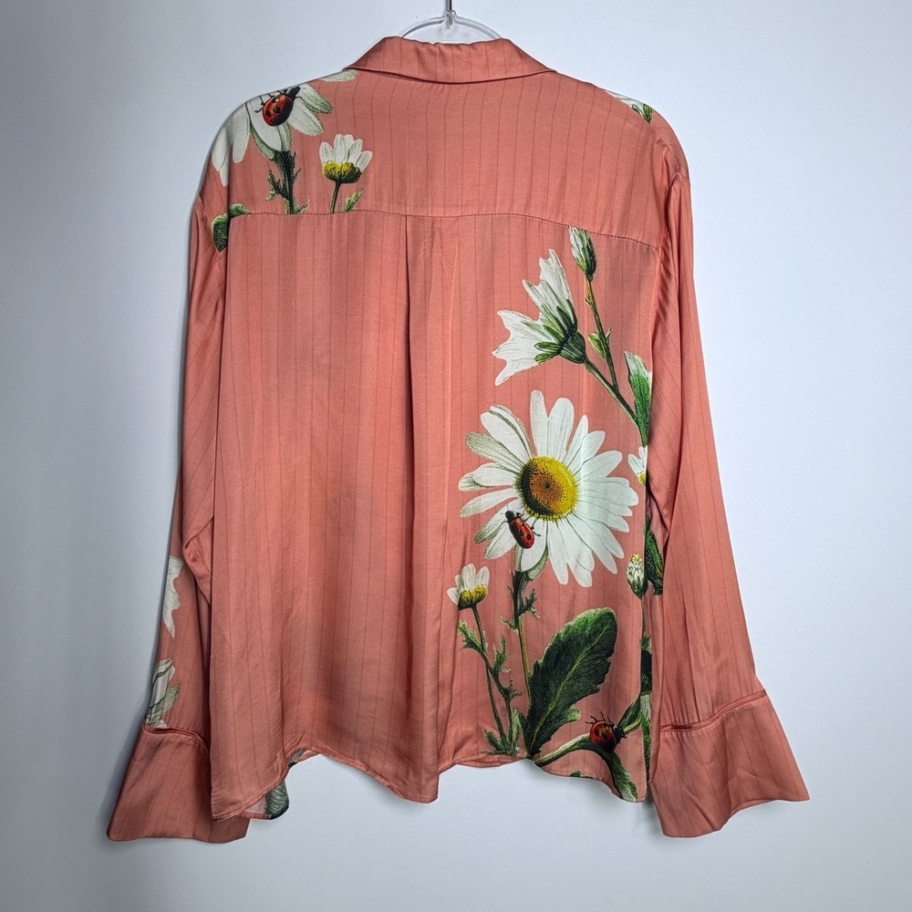 Anthropologie LyreBird Neela Floral Silky Blouse Pajama Top NWT Nancy's Blushes - Picture 8 of 14